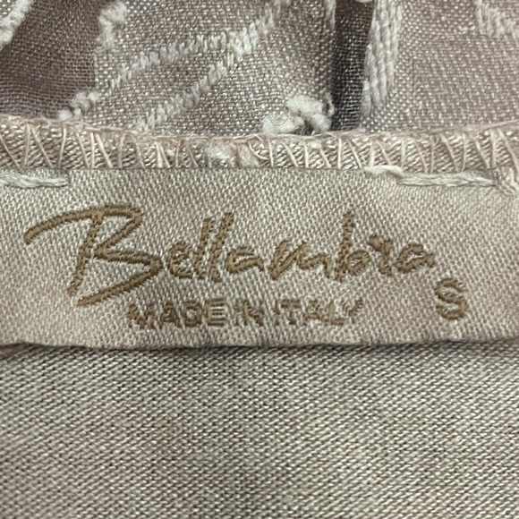 Bellambra nude pink textured burnout pattern 3/4 ruffle sleeve blouse top small - Picture 6 of 10